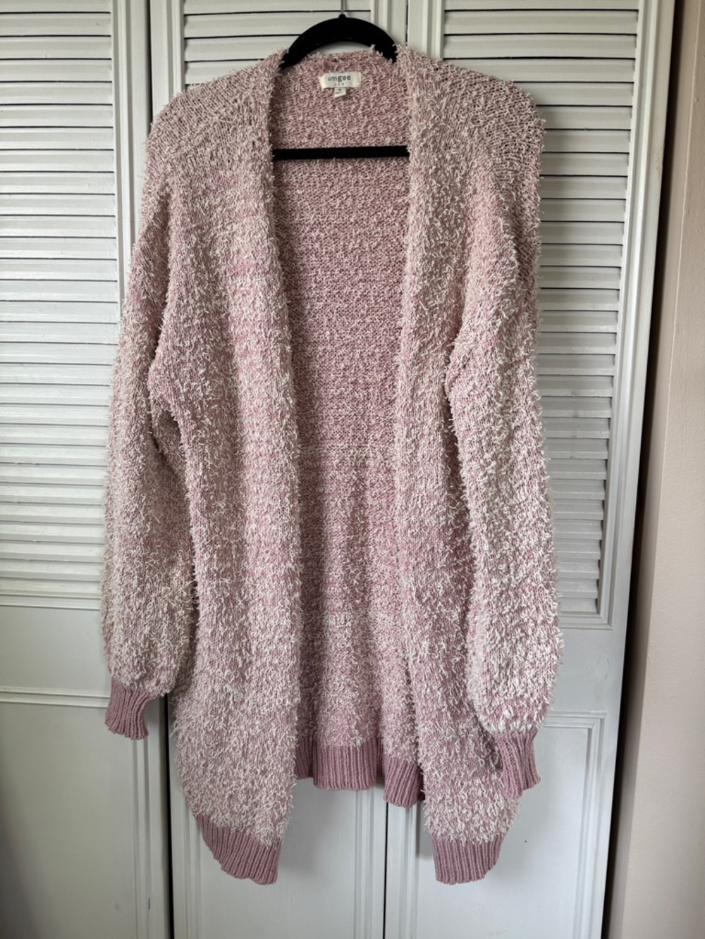 Umgee Dusty Pink Bouclé Open-Front Cardigan